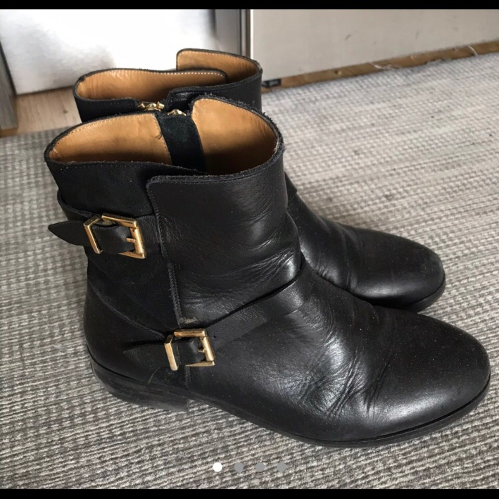 Black Leather Ankle Boots